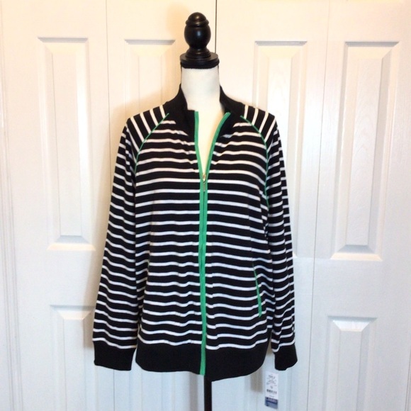 New York Laundry Black Striped Jacket Size 1X - Picture 1 of 6